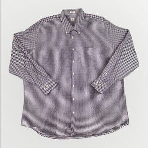 Peter Millar Men's Purple White Checkered Button Down Long Sleeve Shirt SC XXL